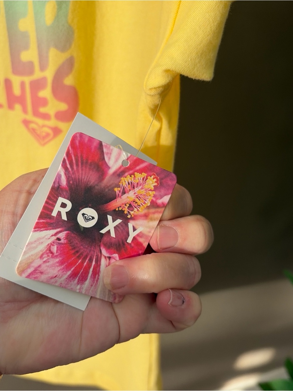 Roxy Bright Yellow Crewneck Tee XL - Picture 3 of 4